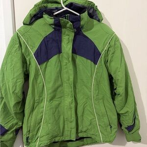 Obermeyer Lime and Navy Kids Puffer Jacket